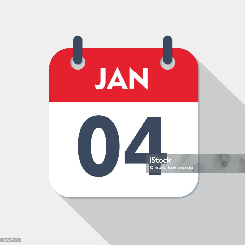 Ilustración de Icono De Calendario Diario 4 De Enero y más Vectores Libres de Derechos de 2021 - 2021, 2022, 2023 - iStock