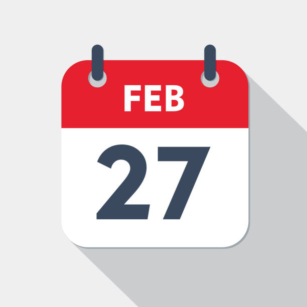 Daily calendar Icon - 27 February Daily calendar Icon - 27 February number 27 stock illustrations