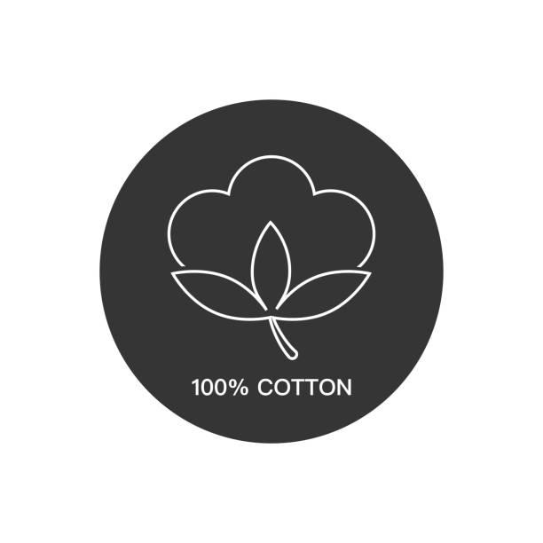 100%コットンラインアイコン、コットンフラワーアイコン、ボール、ファイバーベクトルアートイラスト - wool textile fiber backgrounds点のイラスト素材／クリップアート素材／マンガ素材／アイコン素材