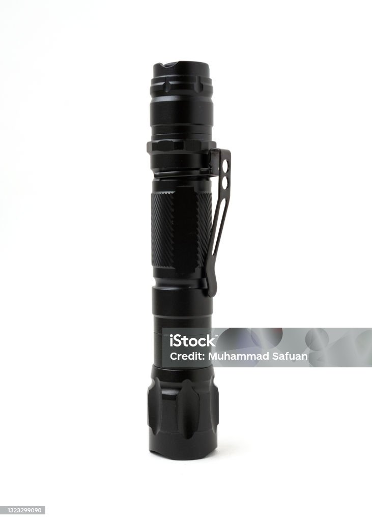 Black Torchlight Isolated On White Background Stock Photo - Download
