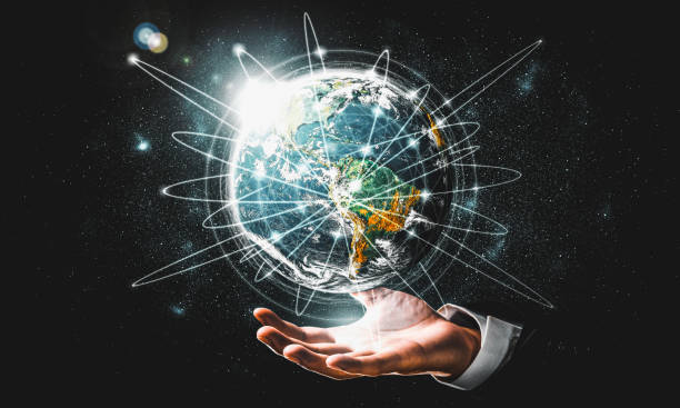 istock Global network connection covering earth with link of innovative perception 1323306394