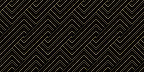 배경 패턴 원활한 기하학적 라인 추상 골드 럭셔리 컬러 벡터. - chevron pattern repetition zigzag stock illustrations