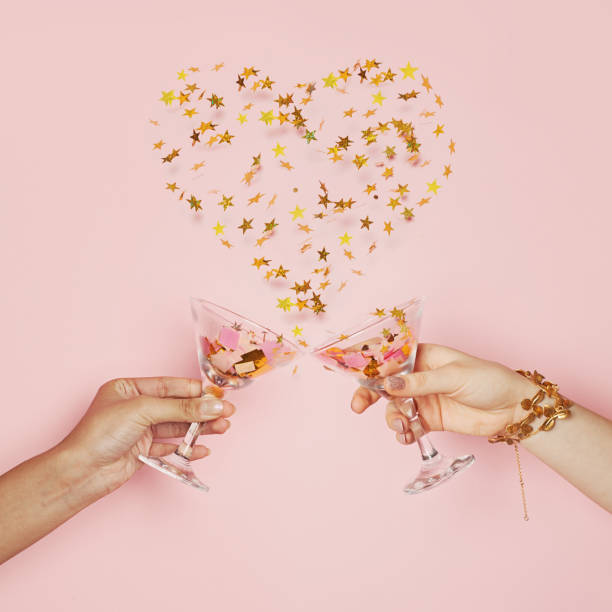istock Dating and celebrate concept with confetti heart 1323310183