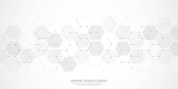 Abstract background of hexagons pattern and chemical engineering, genetic research, molecular structure. Vector illustration for innovation technology concept, science, healthcare, and medicine design Abstract background of hexagons pattern and chemical engineering, genetic research, molecular structure. Vector illustration for innovation technology concept, science, healthcare, and medicine design. beehive stock illustrations