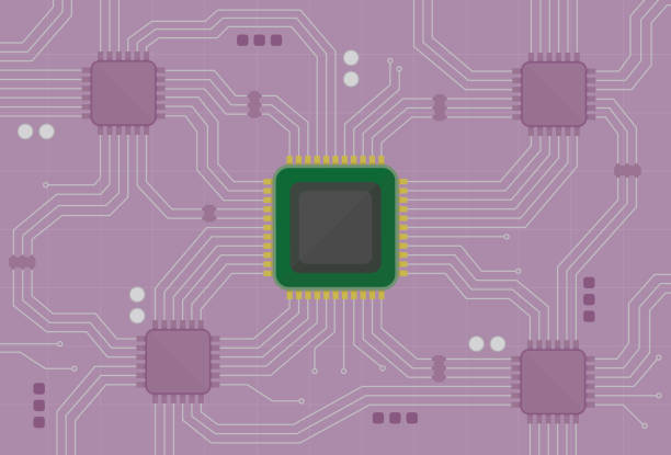 chip komputerowy na płycie głównej - semiconductor industry stock illustrations