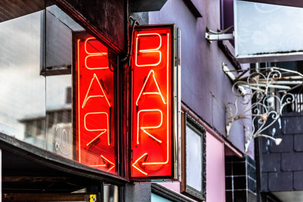 istock A red neon sign featuring the word BAR 1323315009
