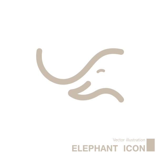 Vector drawn elephant icon. Vector drawn elephant icon. Isolated on white background. elephant logo stock illustrations