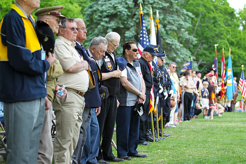 Battle Green, Memorial Day Ceremony Held in Lexington, MA on Tuesday, Sunday, May 24, 2015.