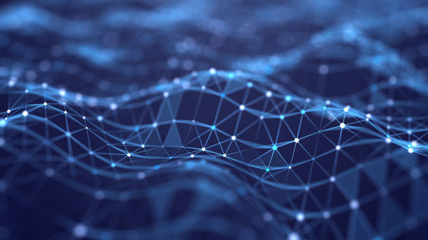 istock Digital dynamic wave. Abstract futuristic background with dots and lines. Big data visualization. 3D rendering. 1323327041