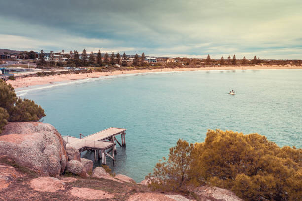 Port Elliot beach with jetty, South Australia