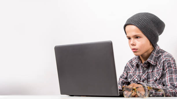 istock Happy   teen school student studying with laptop 1323331969