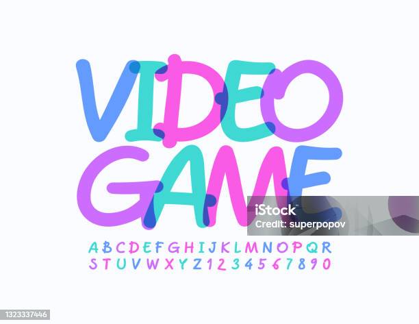 Creative Lettering Gaming Vector Creative Sign Video Game Handwritten Alphabet Letters And ...