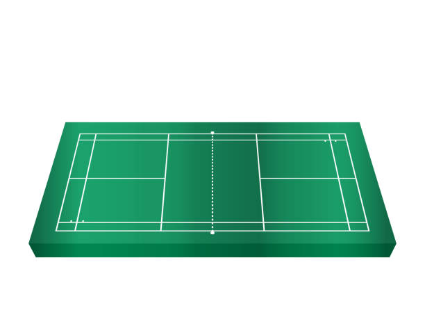 lapangan bulu tangkis - badminton court ilustrasi stok