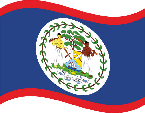 белиз размахивая флагом - flag of belize stock illustrations