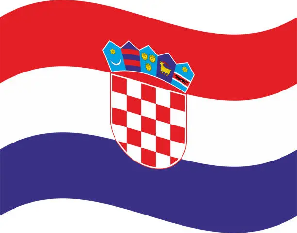 Vector illustration of Croatia waving flag