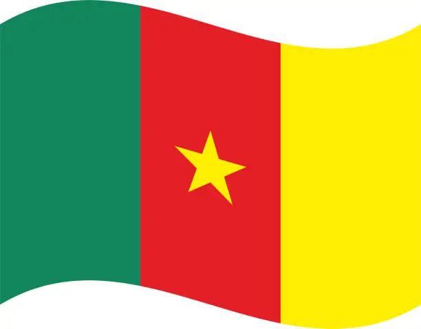 Vector illustration of Cameroon waving flag