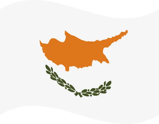 Vector illustration of Cyprus waving flag