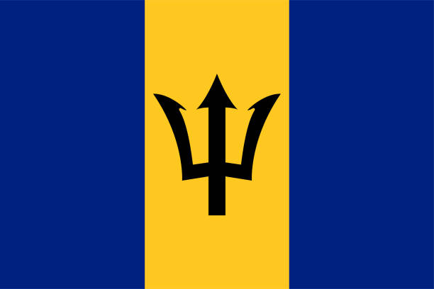 die nationalflagge der welt, barbados - barbados flag illustrations stock-grafiken, -clipart, -cartoons und -symbole