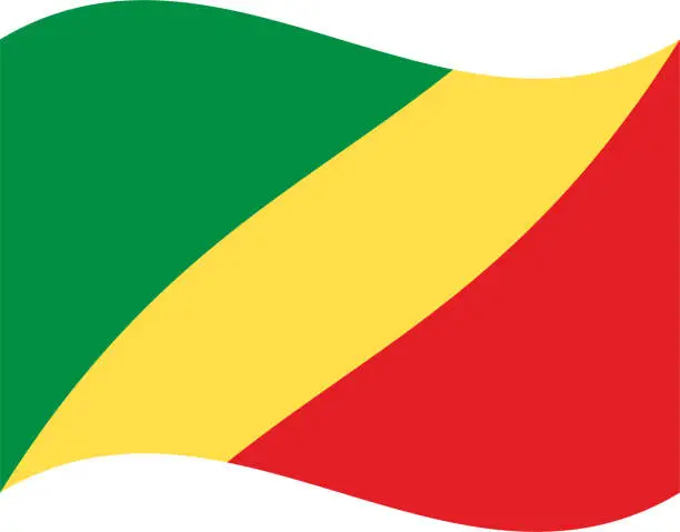 Vector illustration of Republic of the Congo waving flag