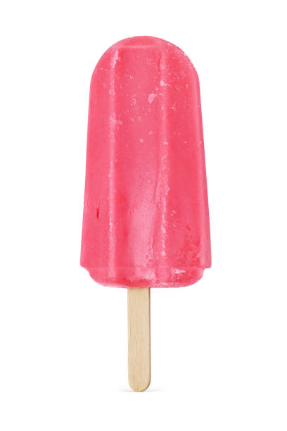 istock Red cherry ice cream popsicle isolated on white 1323352113