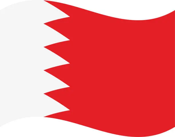 Vector illustration of Bahrain waving flag