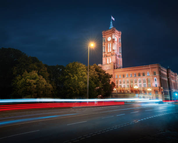 istock Berlin Town Hall (Rotes Rathaus) at night - Berlin, Germany 1323354771