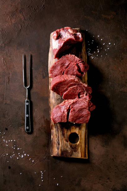 istock Fresh whole raw beef tenderloin on wooden board 1323356026