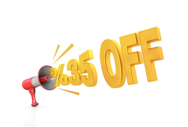 istock 35% off Discount, Megaphone with Sale Announcement 1323358056
