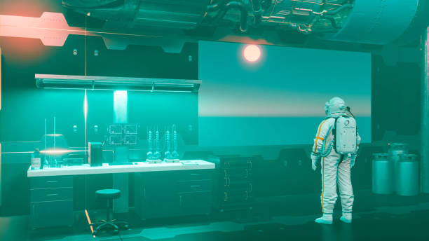 istock Concept of space travel and working with science experiments in outer space 1323358920