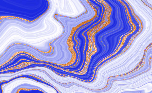 istock Marble blue with gold. A beautiful combination of blue and white. Modern style of abstract drawing. 1323359979