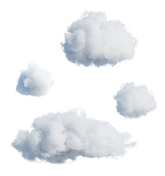 istock 3d render, set of abstract fluffy clouds isolated on white background, cumulus clip art collection 1323364284