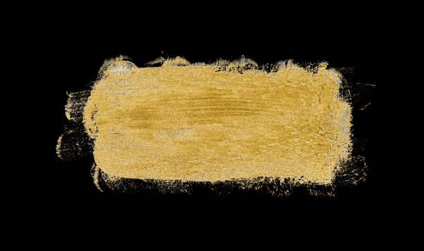 istock Collection of hand drawing golden paint strokes 1323364443