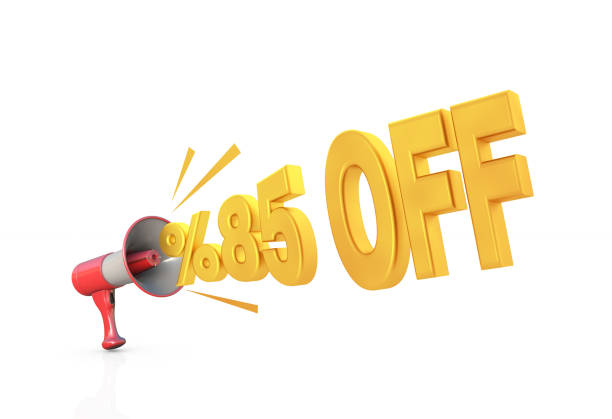 istock 85% off Discount, Megaphone with Sale Announcement 1323364493