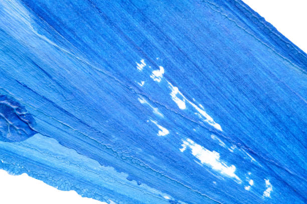 istock abstract blue acrylic painting color texture on white paper background by using rorschach inkblot method. 1323366644