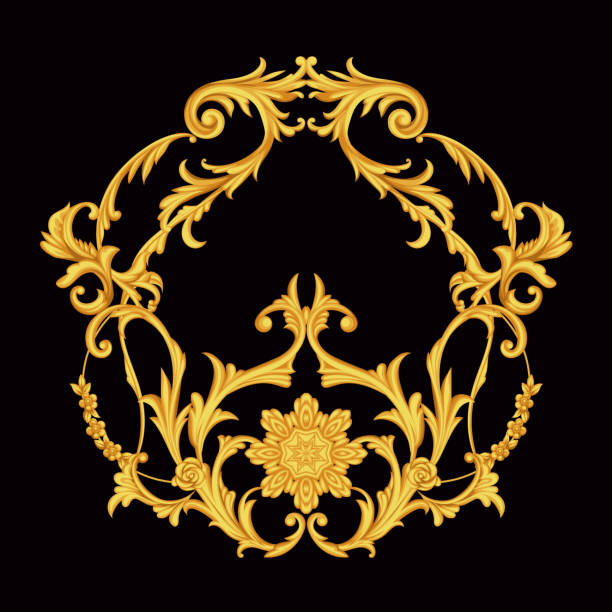 ilustraciones, imágenes clip art, dibujos animados e iconos de stock de arabesco dorado con flores - retro revival decoration gold vector