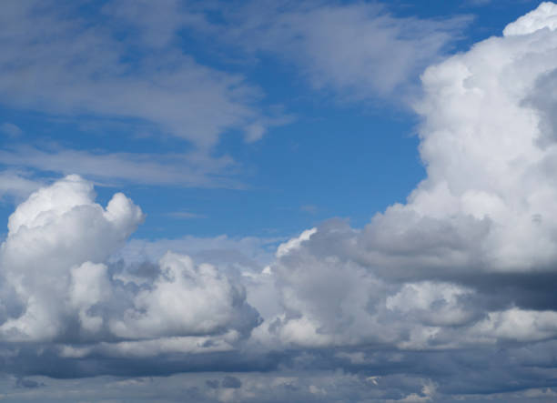 istock Abstract background texture of white clouds and blue sky. Thick cumulus clouds. Copy space. 1323370660