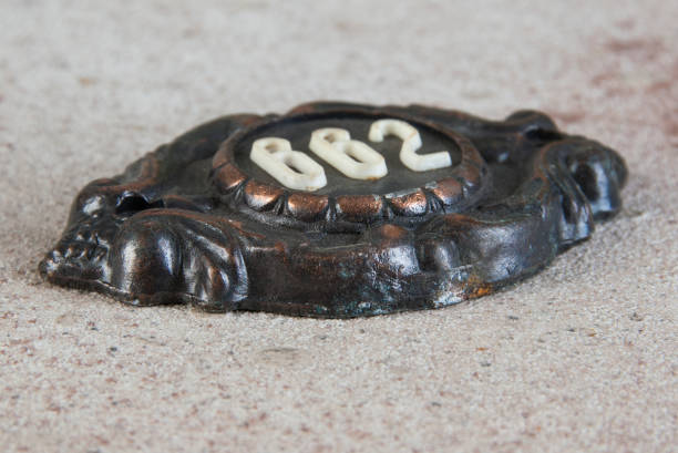 Old metal home number sign