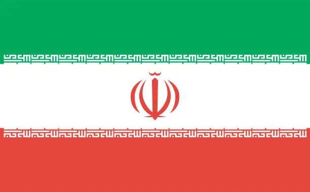 Vector illustration of National flag of the Iran. Vector illustration.