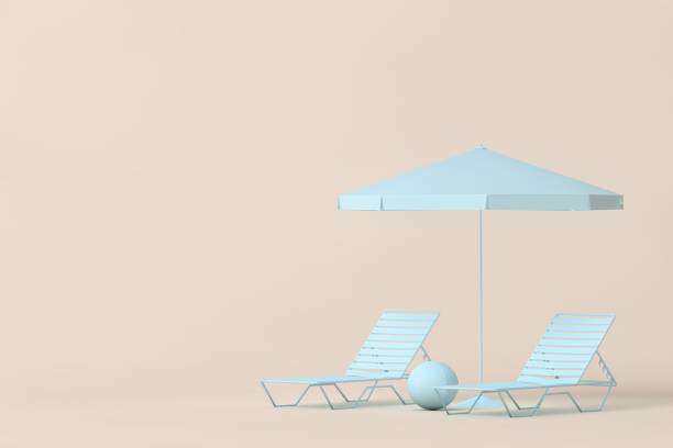 istock Summer Concept, beach umbrella, beach chairs 1323373263