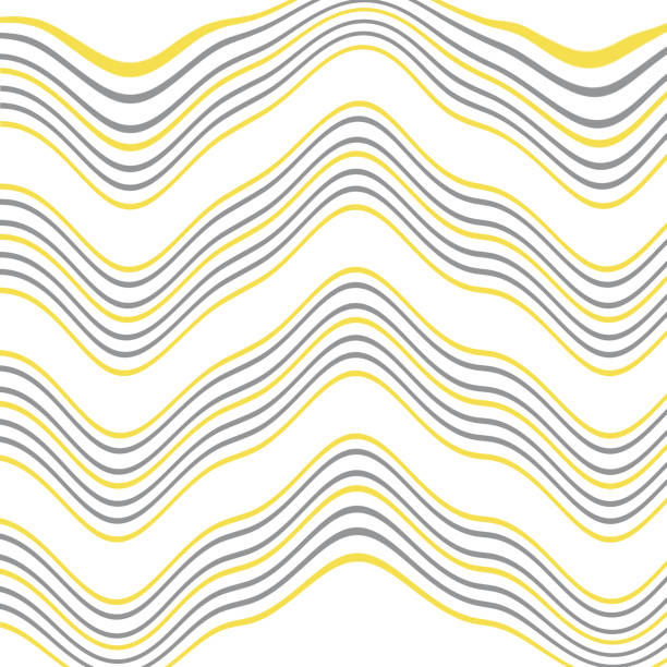 Pattern with yellow and gray horizontal stripes Pattern with yellow and gray horizontal stripes on a white background. Liquify lines. Color swatch trend spring and summer 2021 year. ultimate-frisbee stock illustrations