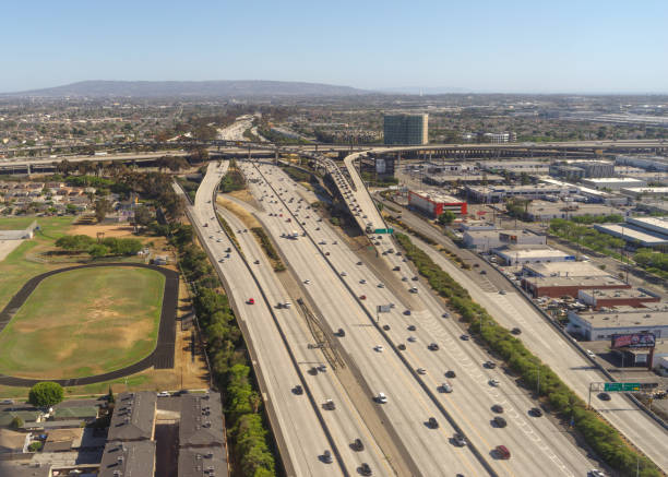 istock Freeway Aerial View in Los Angeles 1323375682