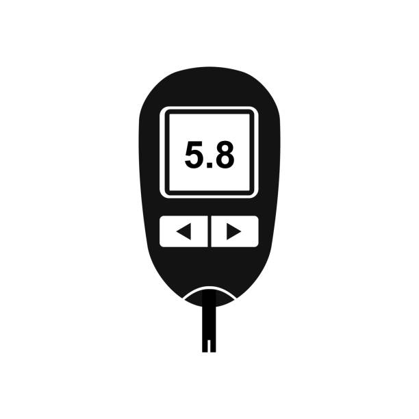 ikona glukometru. ilustracja wektorowa izolowana na białym tle. - sugar level stock illustrations
