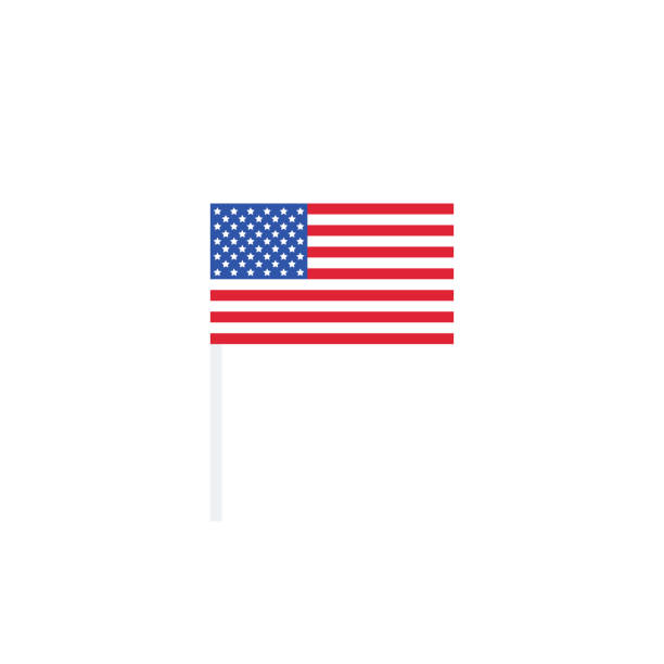 illustrations, cliparts, dessins animés et icônes de drapeau des états-unis d’amérique sur un poteau. vecteur. - voting usa pole flag