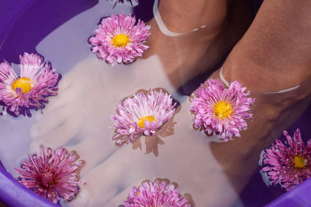 istock aroma foot bath with flowers 1323384834