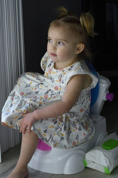 istock 2 Year Old Female Toddler Sitting on a Potty 1323388510