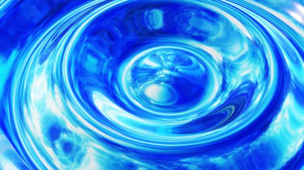 istock 3d render. Liquid pattern like waves. 3D stylish abstract blue bg of wavy surface like brilliant liquid glass with beautiful gradient colors. 1323396418