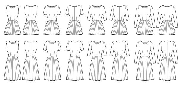 120+ Drawing Of Long Skirts And Tops Illustrations, Royalty-Free Vector ...