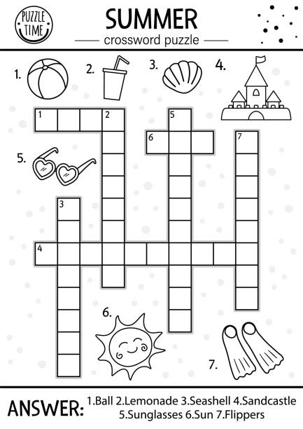 919 Crossword Puzzle Isolated Illustrations & Clip Art - iStock