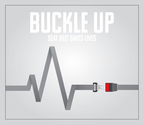 安全ベルトは命を救う バックルアップ - fastening点のイラスト素材／クリップアート素材／マンガ素材／アイコン素材