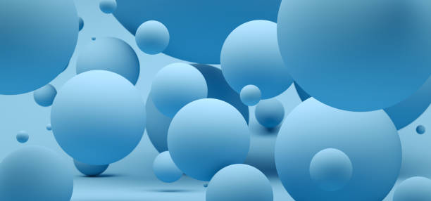 istock 3D Illustration. Light blue spheres with different sizes on isolated background. Modern abstract background design. 1323400130